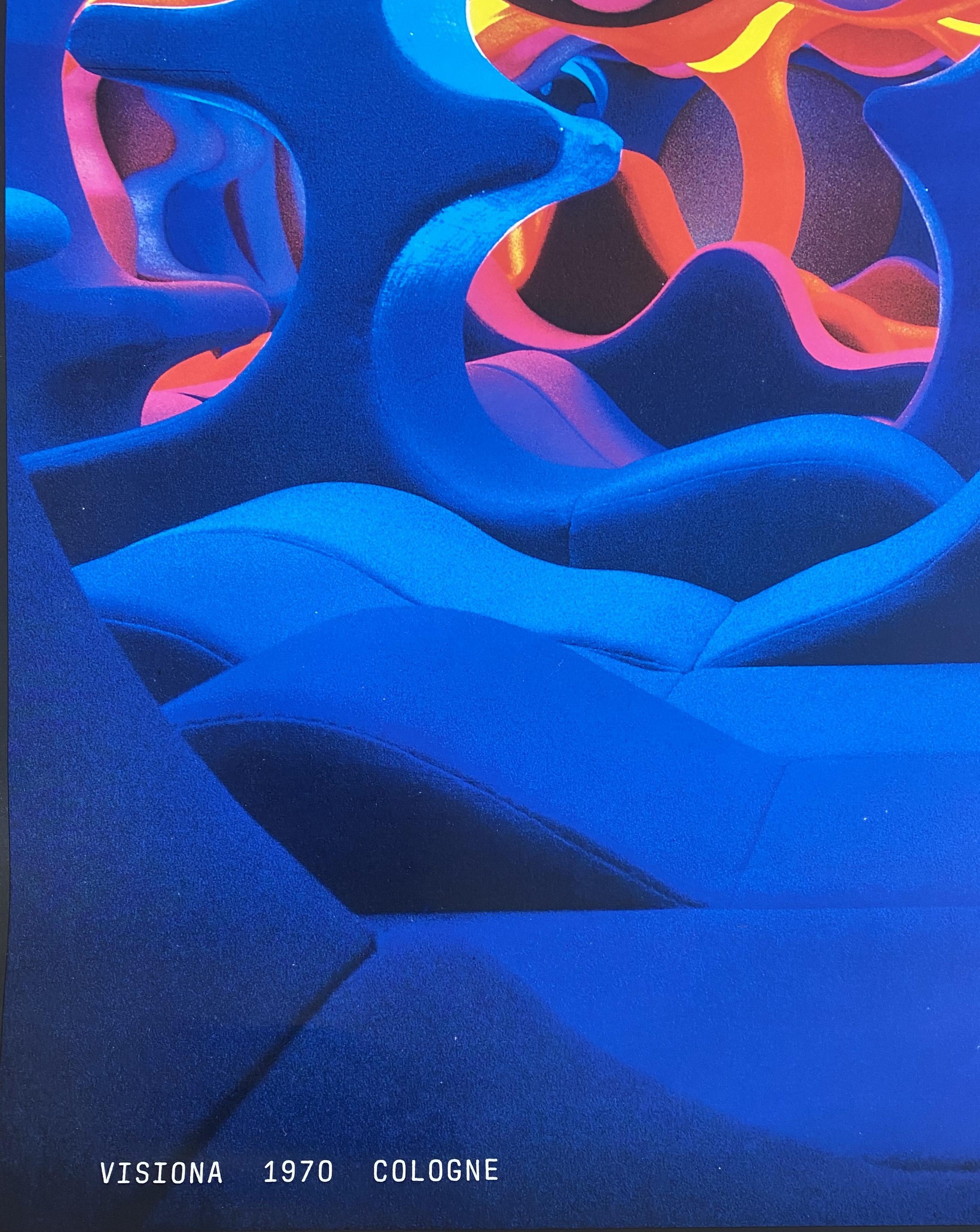 Danish Verner Panton Exhibition poster Visiona 1970 Cologne For Sale