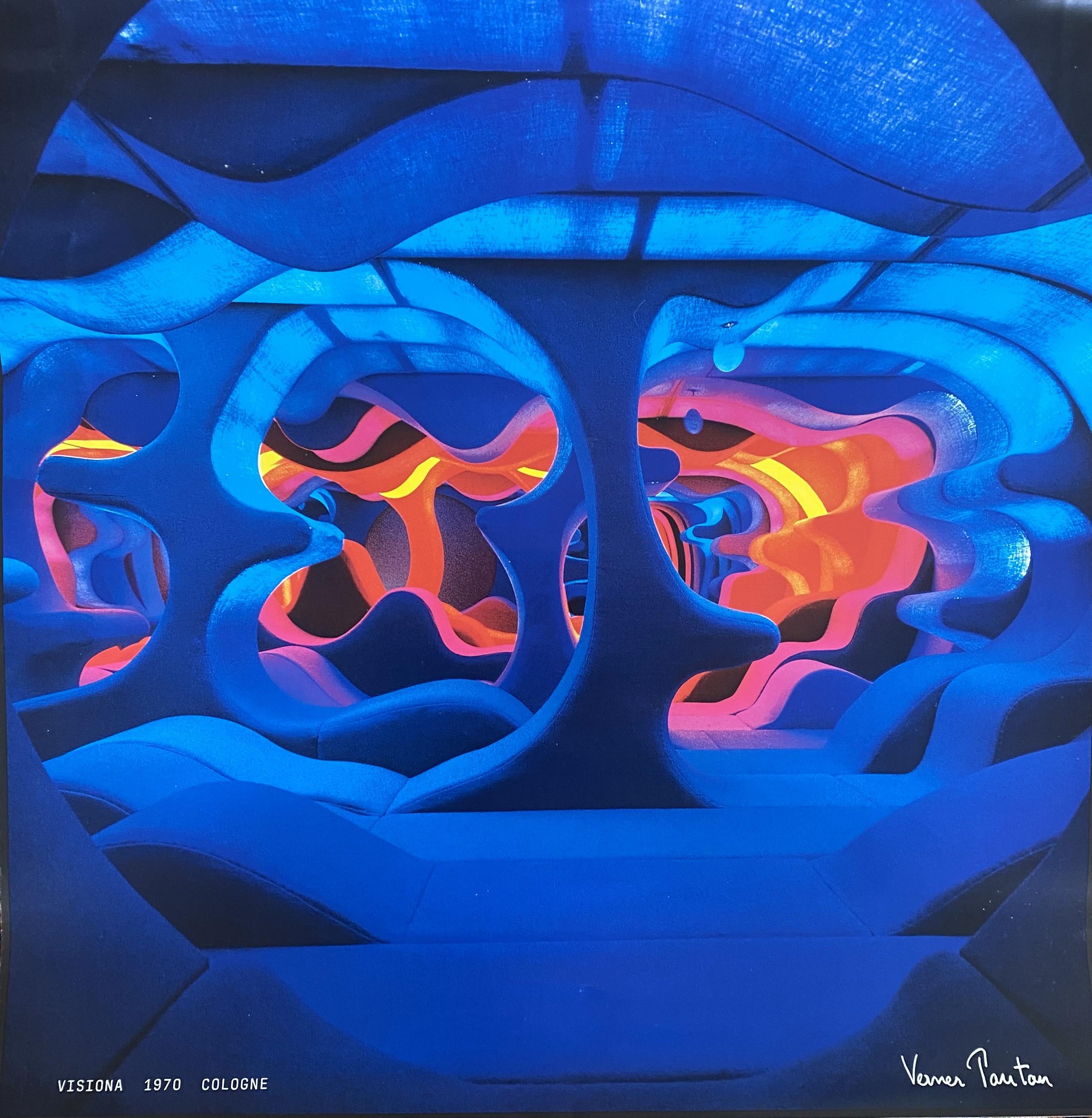 Verner Panton Cartel de la exposición Visiona 1970 Colonia en Bueno estado para la venta en WIJCKEL, NL