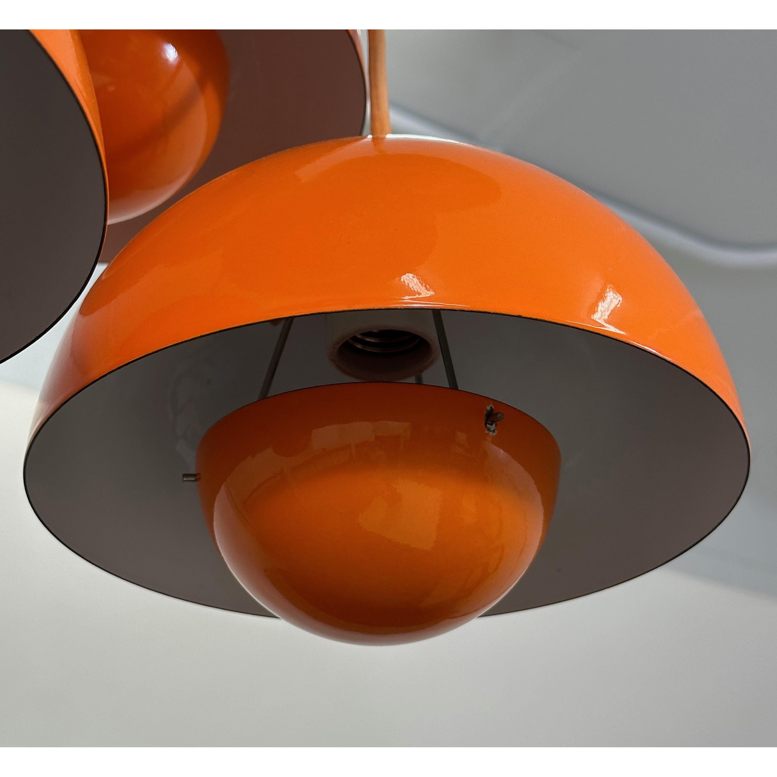 Smaltato Verner Panton Flowerpot 1st Edition - Lampada a sospensione a 6 luci per Louis Poulsen in vendita