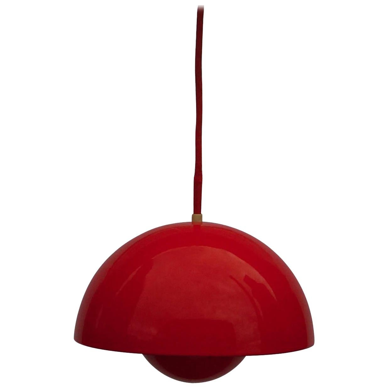 Verner Panton Danish 1´st. Edition Red Flowerpot Pendant by Louis Poulsen