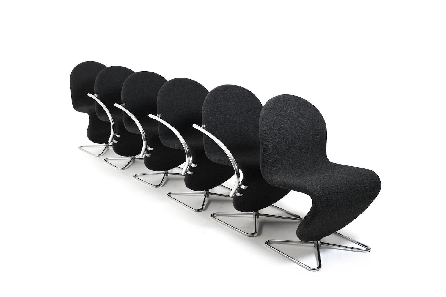 Verner Panton for Fritz Hansen 1973 Series 1-2-3 Butterfly Base For Sale 3