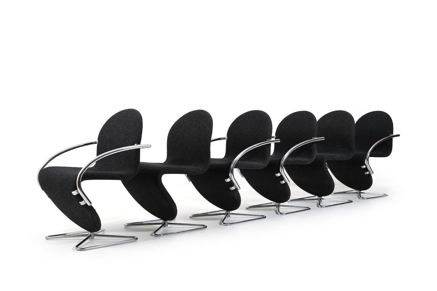 Verner Panton for Fritz Hansen 1973 Series 1-2-3 Butterfly Base For Sale 4