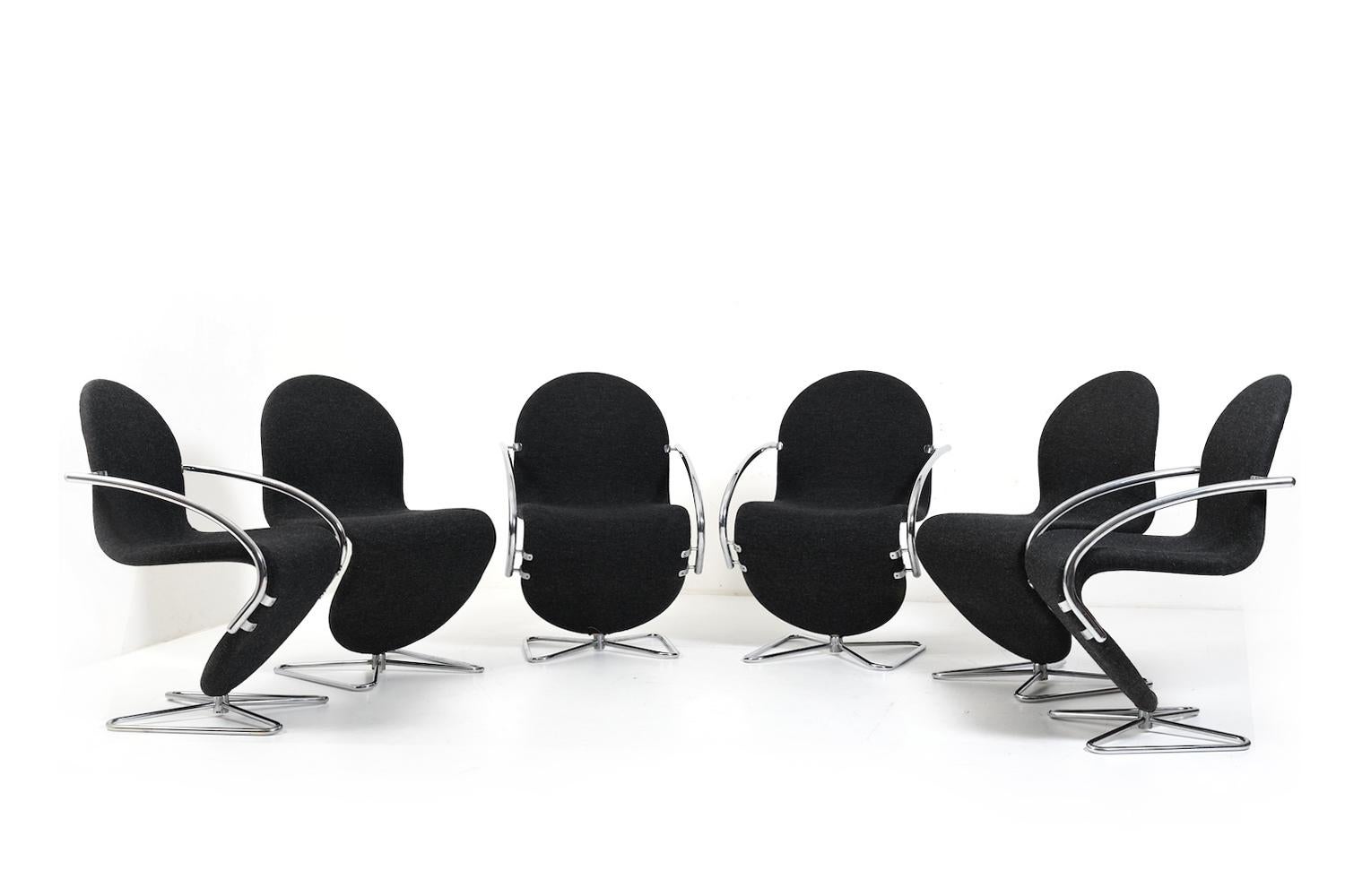 Verner Panton for Fritz Hansen 1973 Series 1-2-3 Butterfly Base For Sale 7