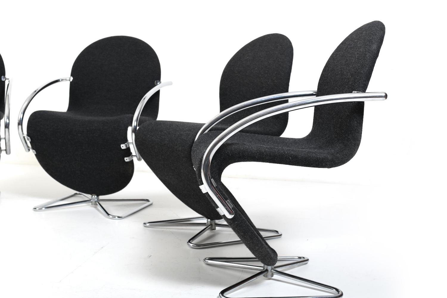 Verner Panton for Fritz Hansen 1973 Series 1-2-3 Butterfly Base For Sale 8