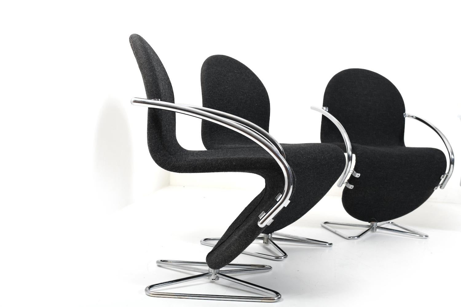 Verner Panton for Fritz Hansen 1973 Series 1-2-3 Butterfly Base For Sale 9