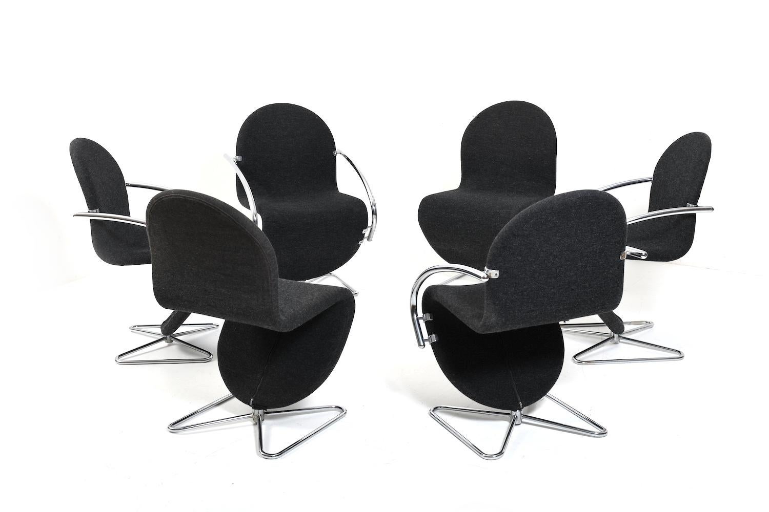 Scandinavian Modern Verner Panton for Fritz Hansen 1973 Series 1-2-3 Butterfly Base For Sale