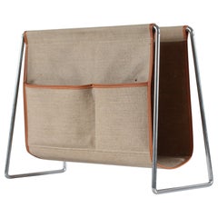 Verner Panton for Fritz Hansen "Bachelor" Magazine Rack in Canvas and Steel 1960