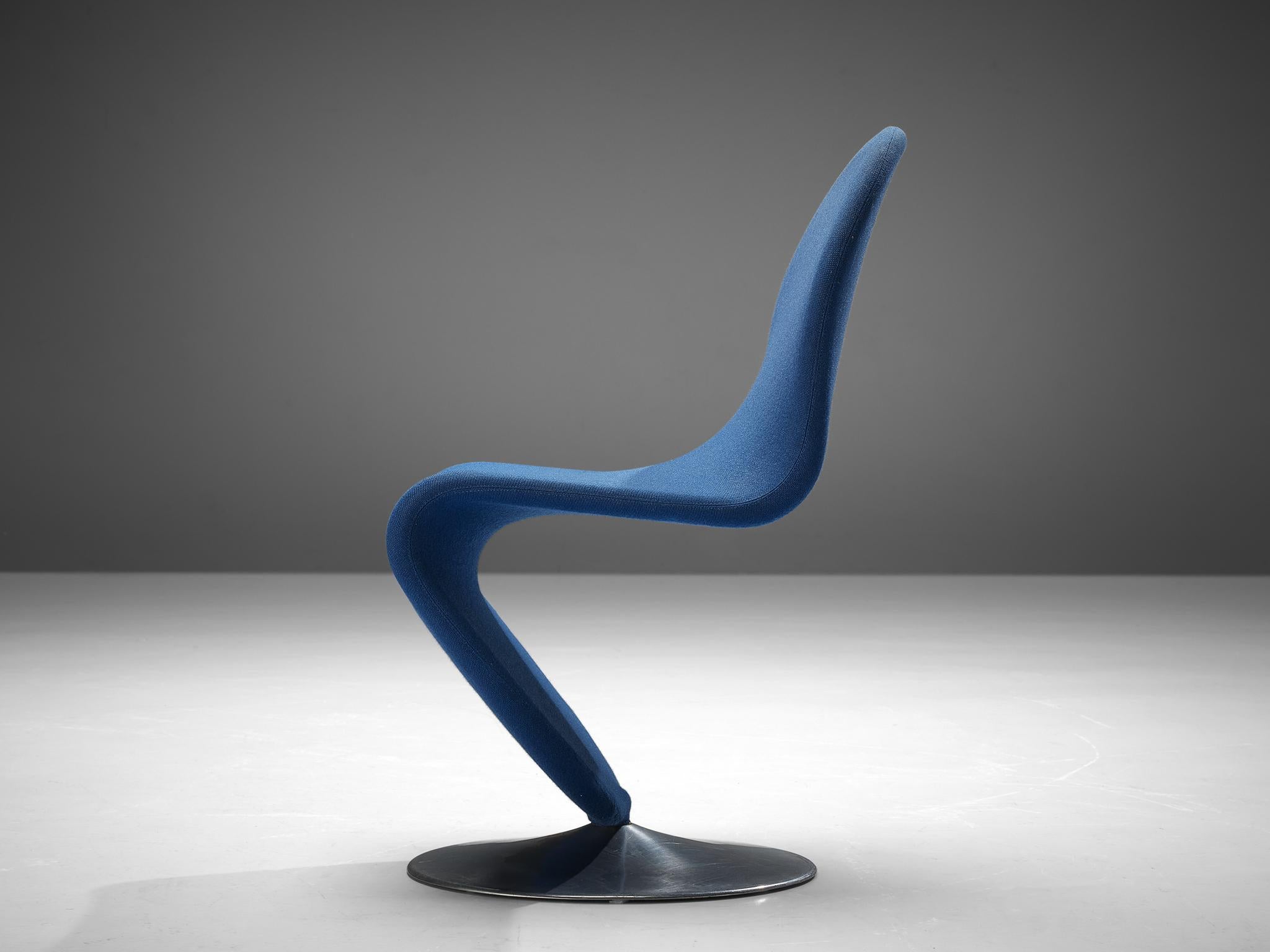 Mid-Century Modern Verner Panton for Fritz Hansen 'Chair a' Chair in Blue Upholstery