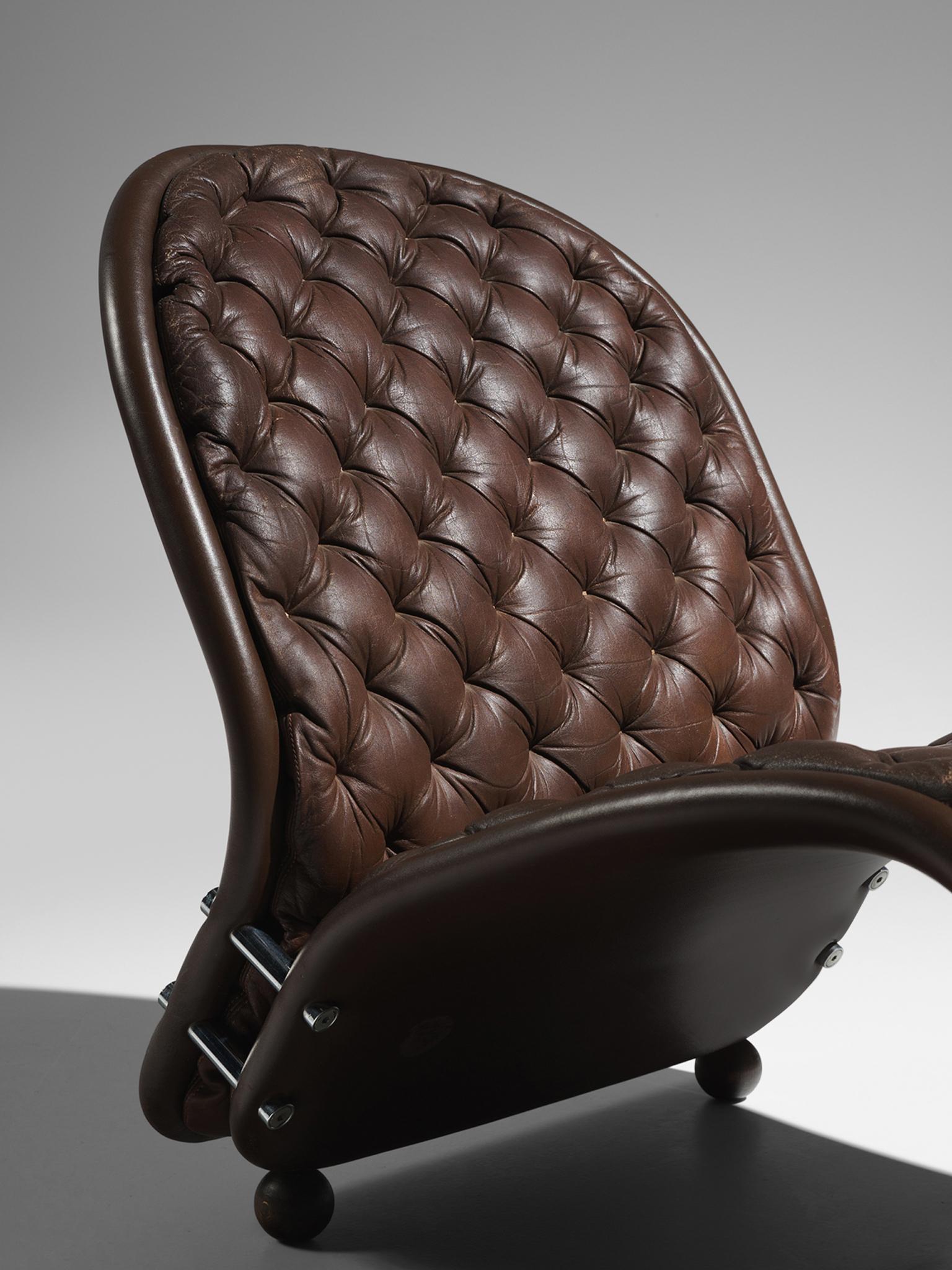 Ikonischer Loungesessel Modell G aus Leder von Verner Panton für Fritz Hansen im Zustand „Gut“ in Waalwijk, NL