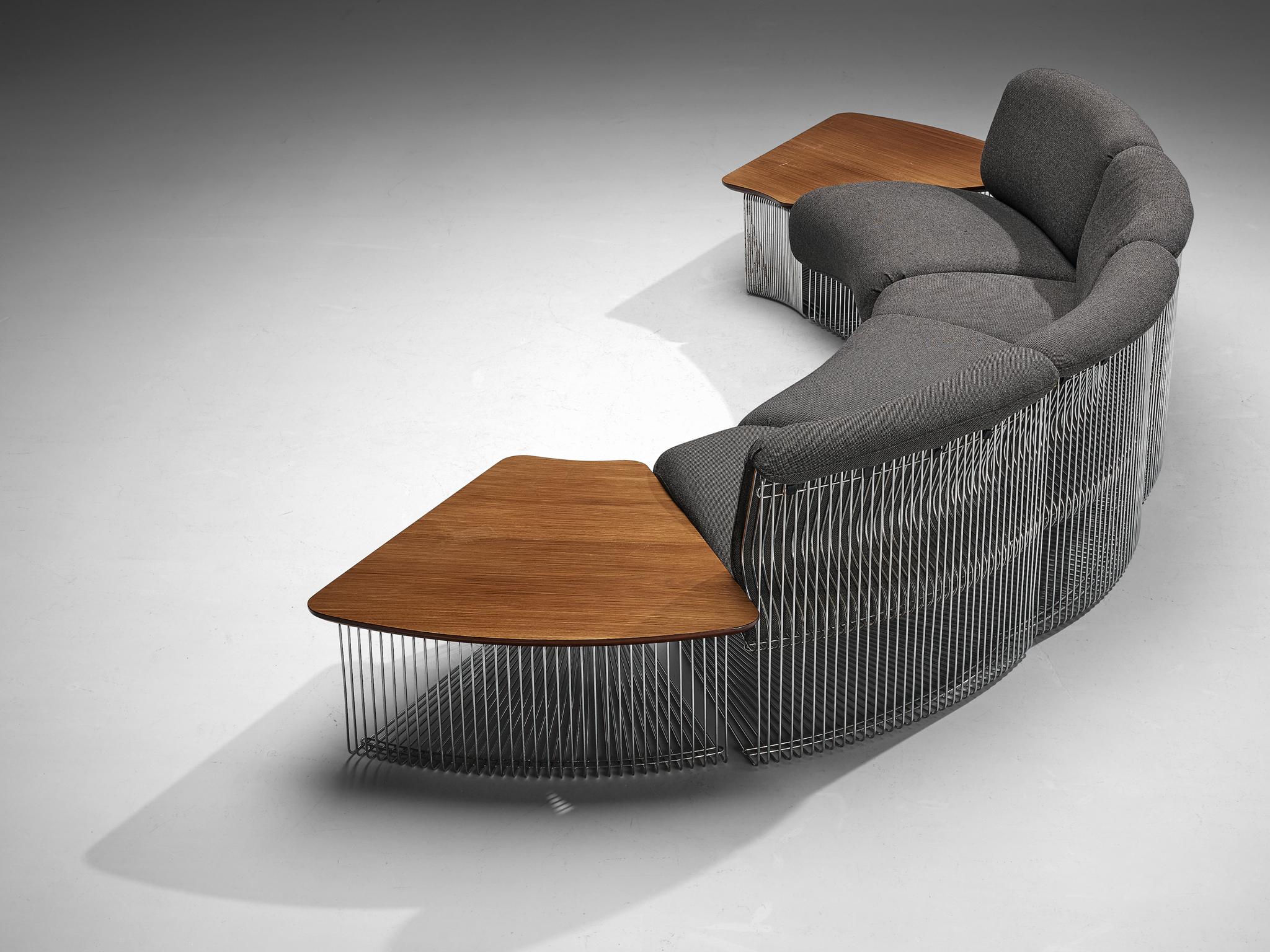 Acciaio Divano e tavolini modulari 'Pantonova' di Verner Panton per Fritz Hansen in vendita