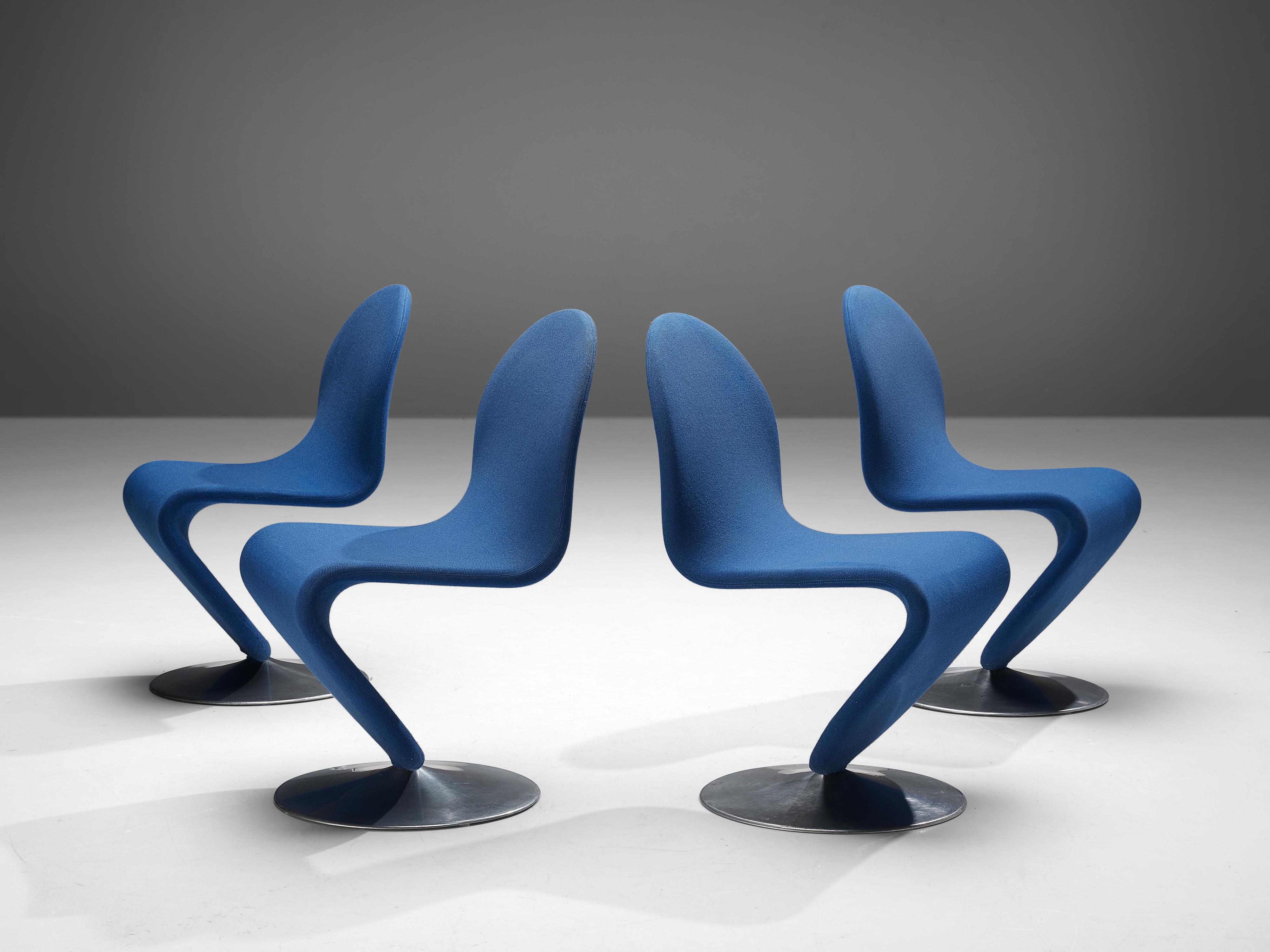 Danish Verner Panton for Fritz Hansen Set of Four 'Chair A' Chairs