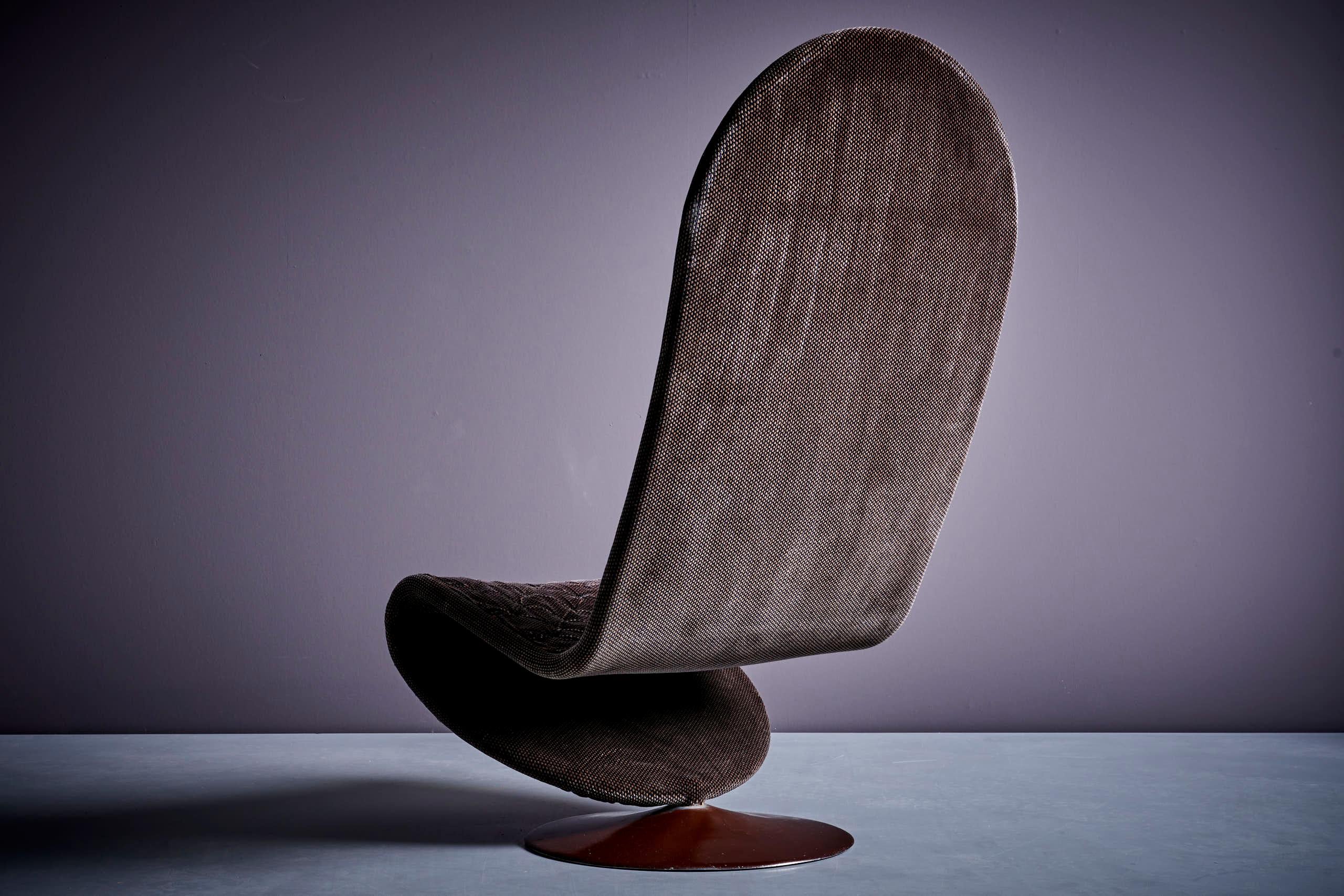 Mid-20th Century Verner Panton for Fritz Hansen System 1-2-3 Lounge Chair Deluxe Highback  For Sale