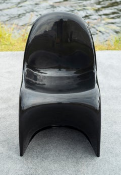 Verner Panton for Herman Miller Black S-Form Side or Dining Chair Signed
