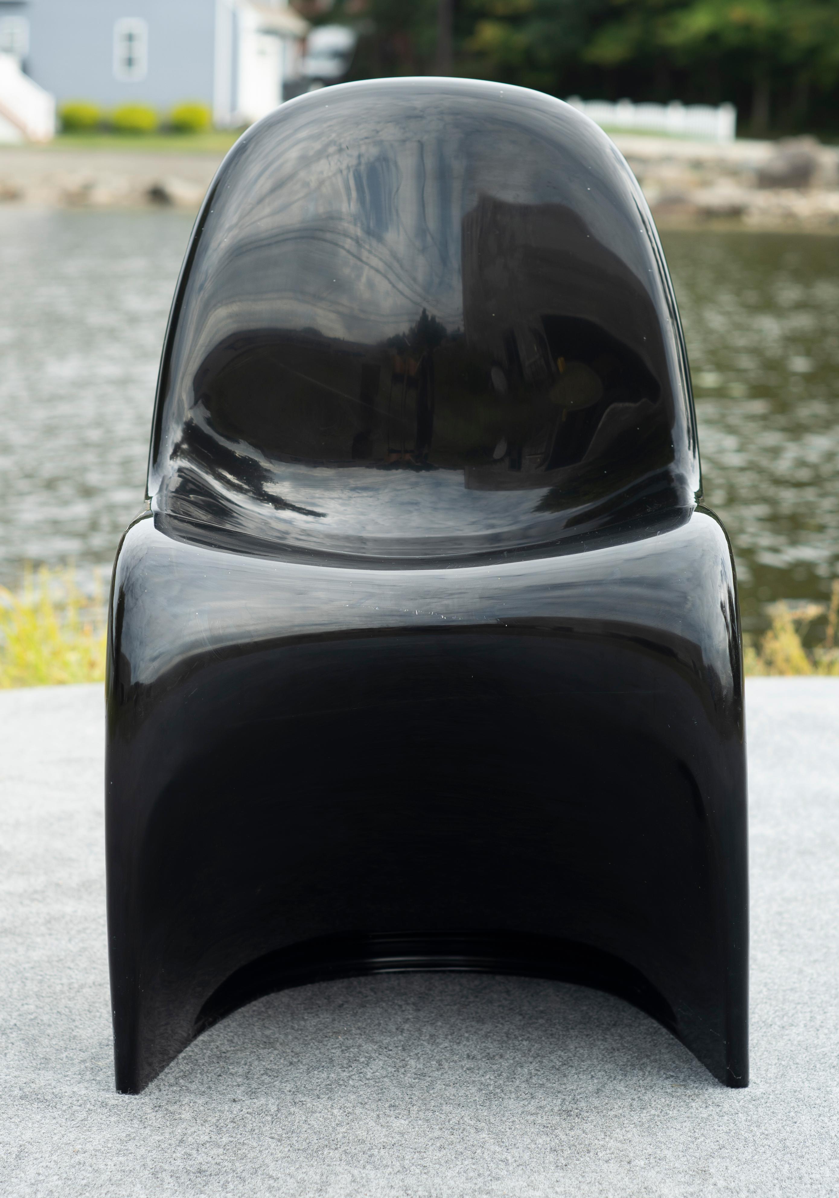 Ère spatiale Verner Panton for Herman Miller Black S-Form Side or Dining Chair Signed