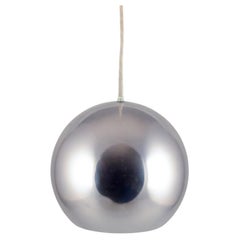Verner Panton for Louis Poulsen Denmark. "Topan" ceiling lamp in stainless steel