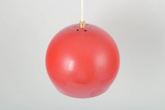 Verner Panton for Louis Poulsen. Topan pendant lamp in red lacquered metal.