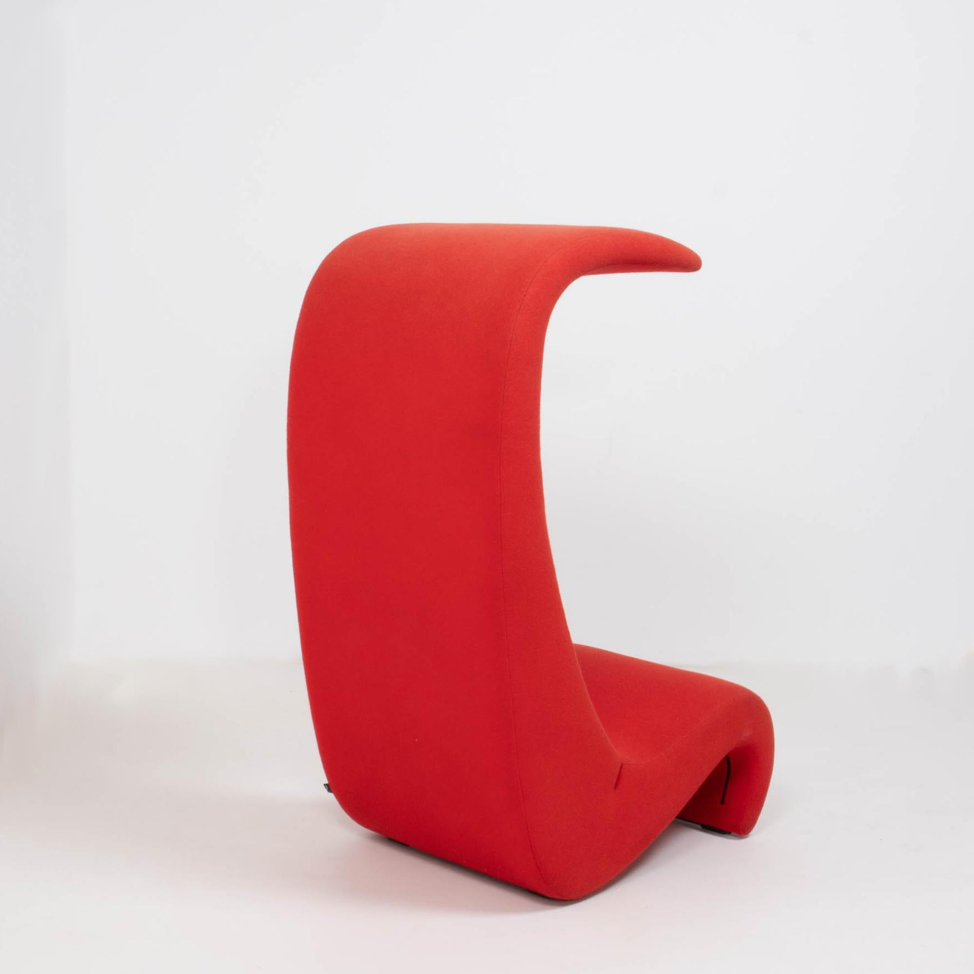 German Verner Panton for Vitra Red Amoebe Highback Armchair