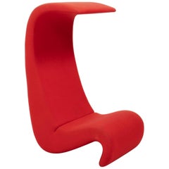 Retro Verner Panton for Vitra Red Amoebe Highback Chair