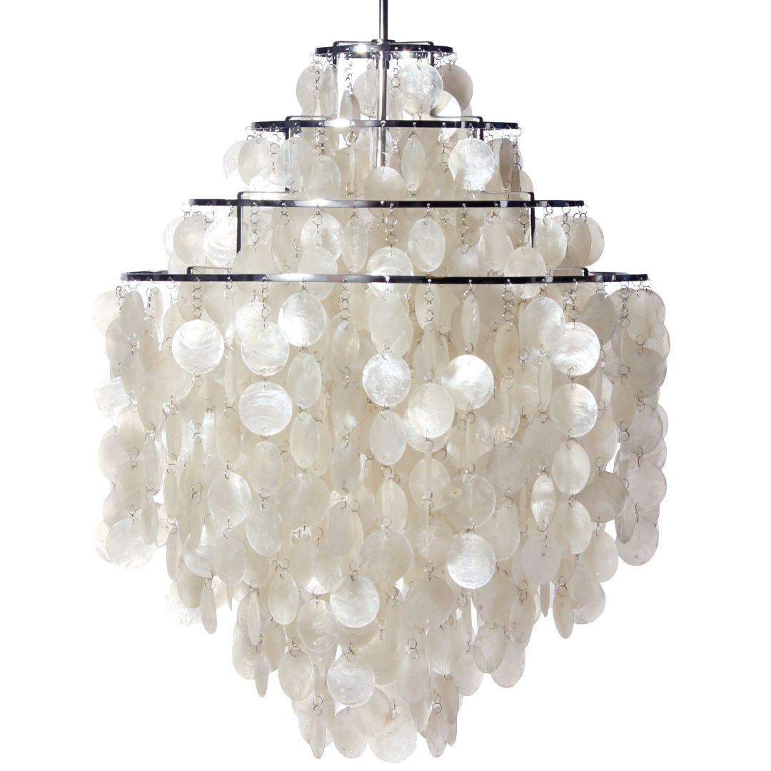 Lampada a sospensione 'Fun 0DM' di Verner Panton in conchiglie marine e cromo per Verpan in vendita 3