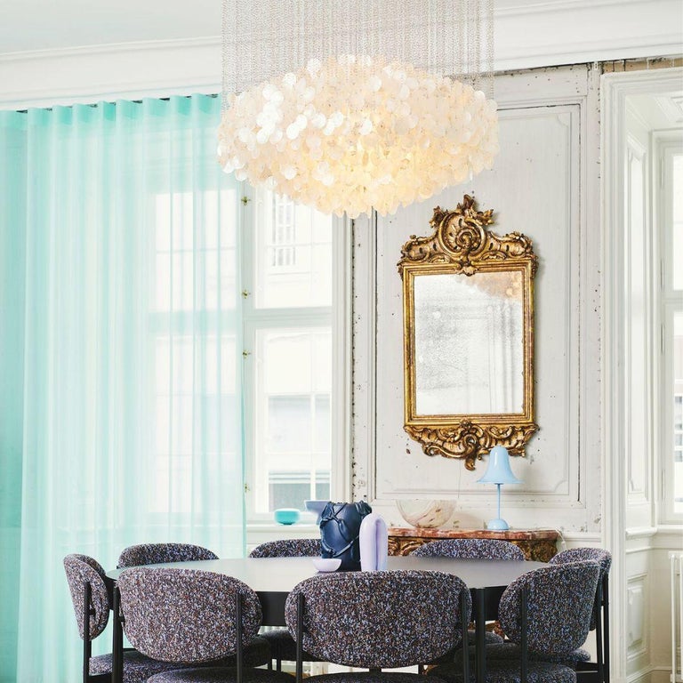 Verner Panton 'Fun 0DM' Pendant Lamp in Sea Shells and Chrome for