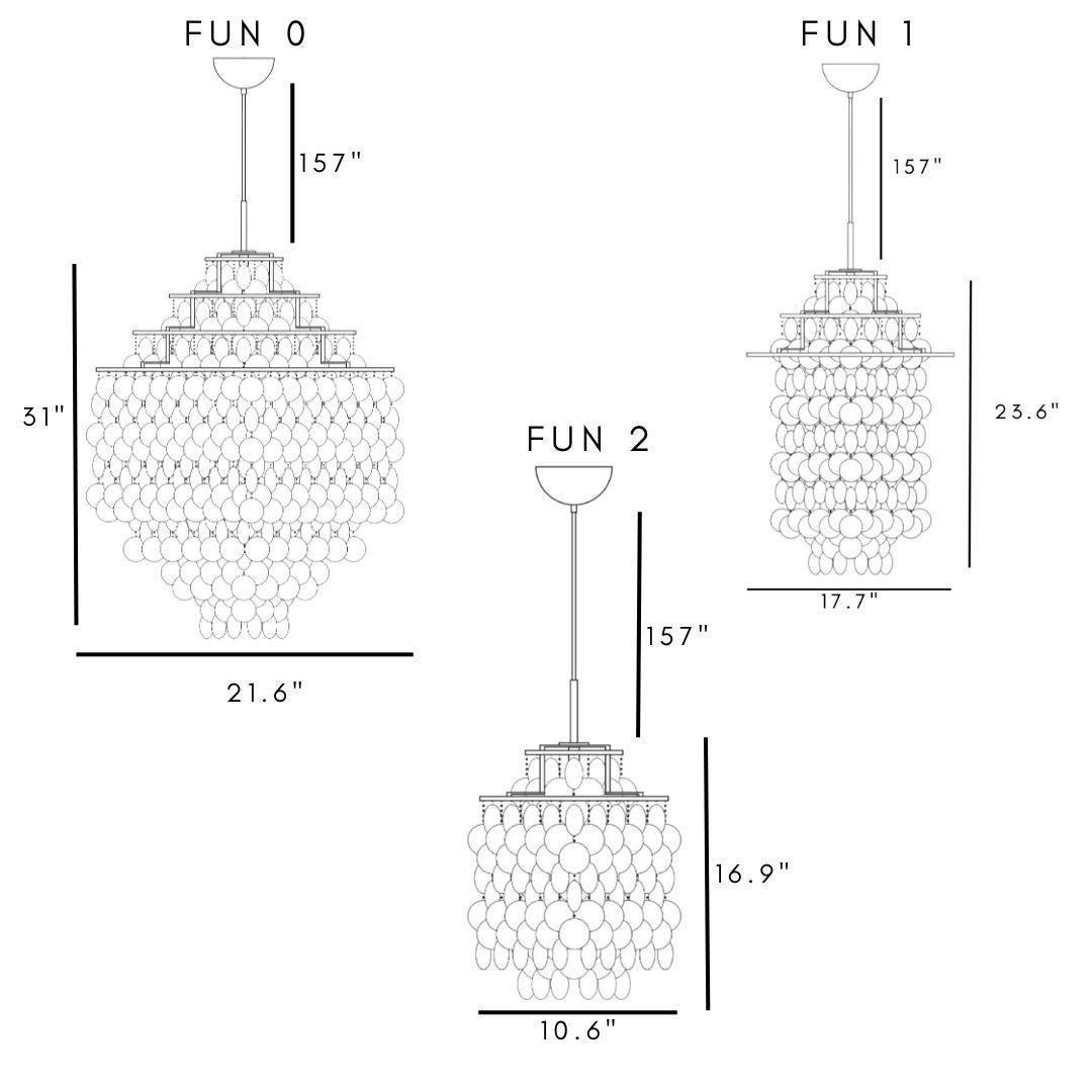 Danese Lampada a sospensione 'Fun 0DM' di Verner Panton in conchiglie marine e cromo per Verpan in vendita