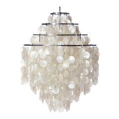 Lampada a sospensione 'Fun 0DM' di Verner Panton in conchiglie marine e cromo per Verpan