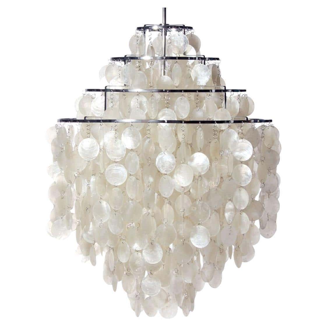 Verner Panton 'Fun 0DM' Pendant Lamp in Sea Shells and Chrome for ...