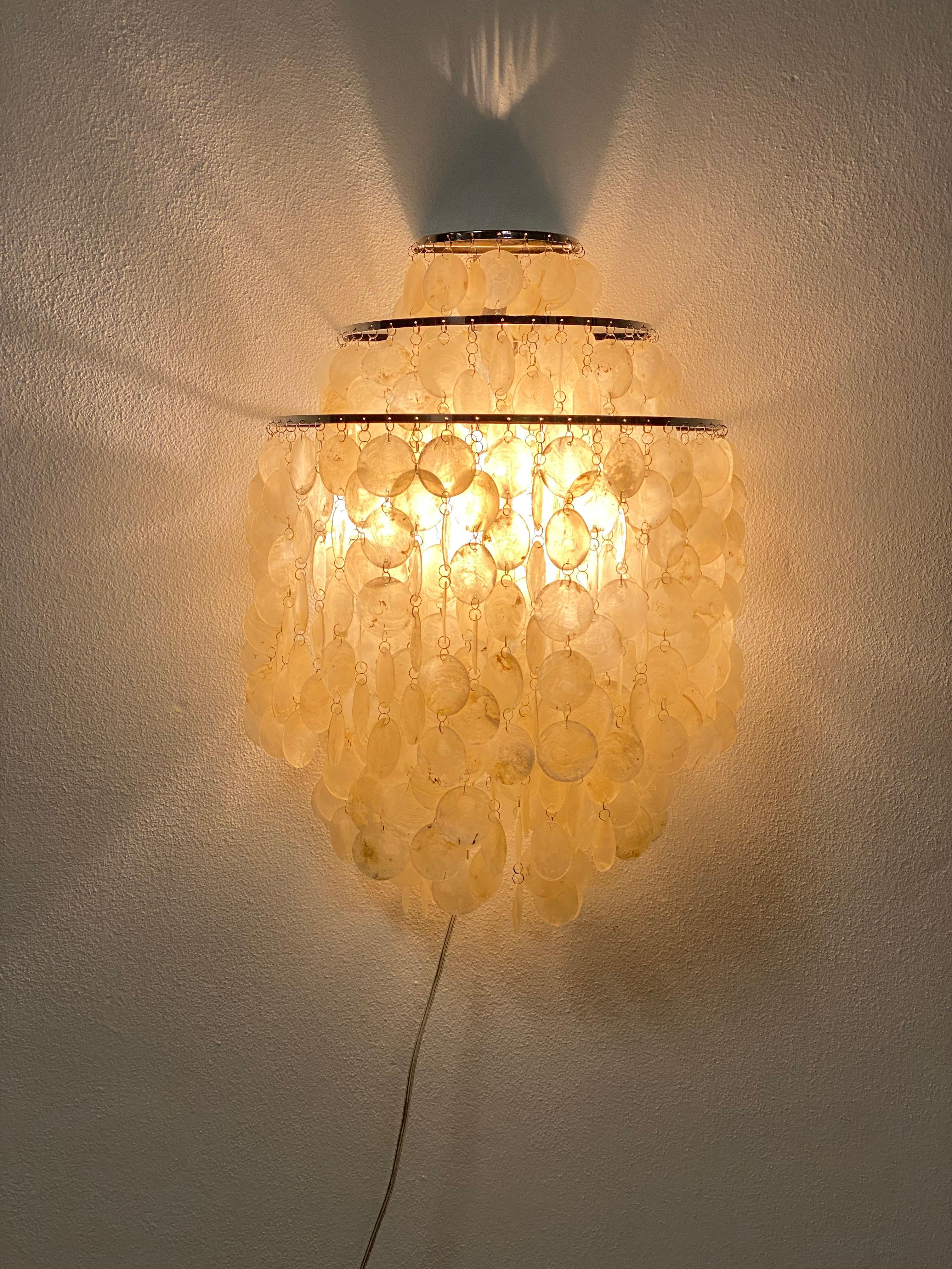 Verner Panton Aplique de Pared Fun 1 DM Capiz Shell en venta 3