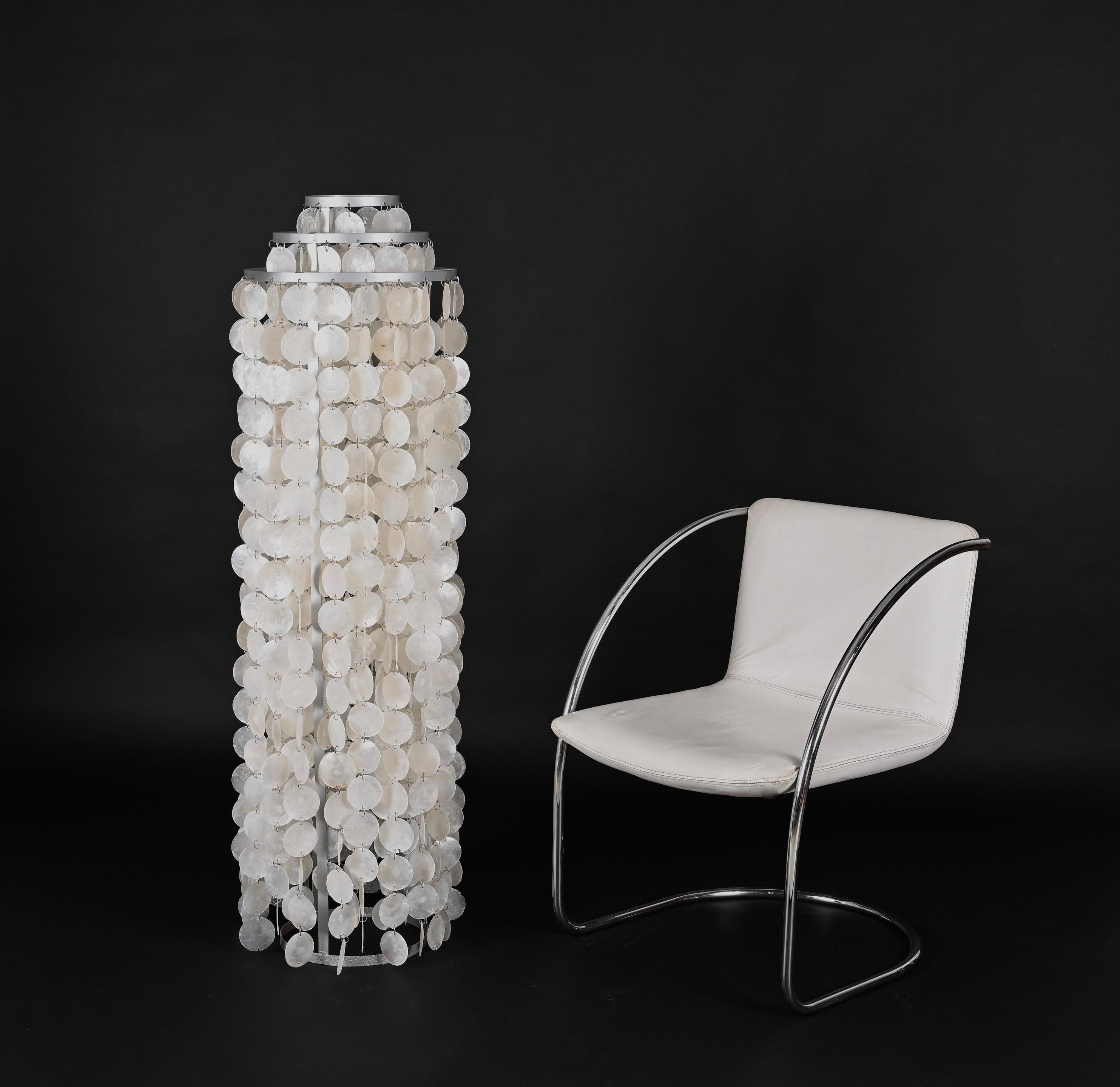 Verner Panton Fun 1 STM Shell Floor Lamp with Frame Aluminum Lighting, 1960s 6