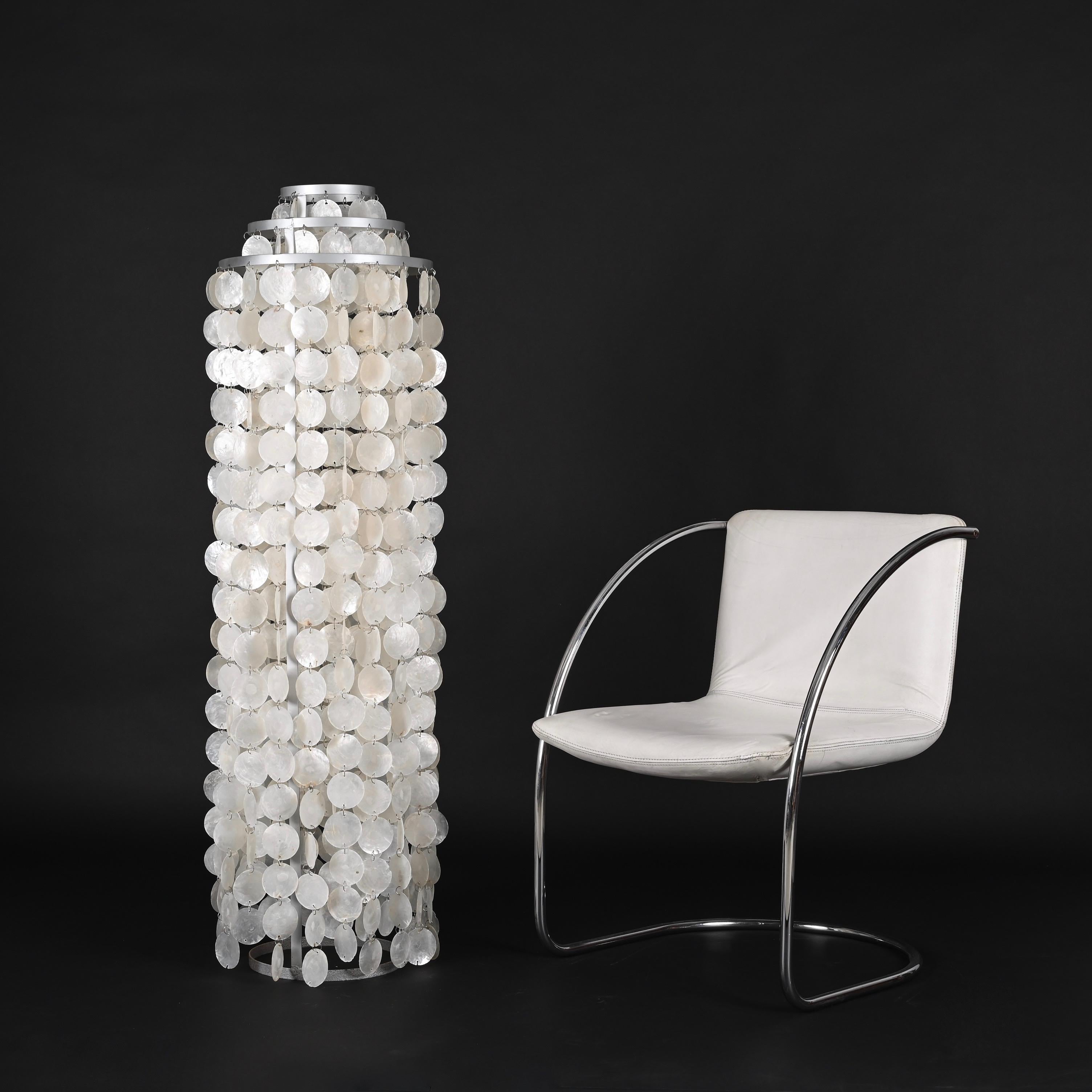 Verner Panton Fun 1 STM Shell Floor Lamp with Frame Aluminum Lighting, 1960s 10