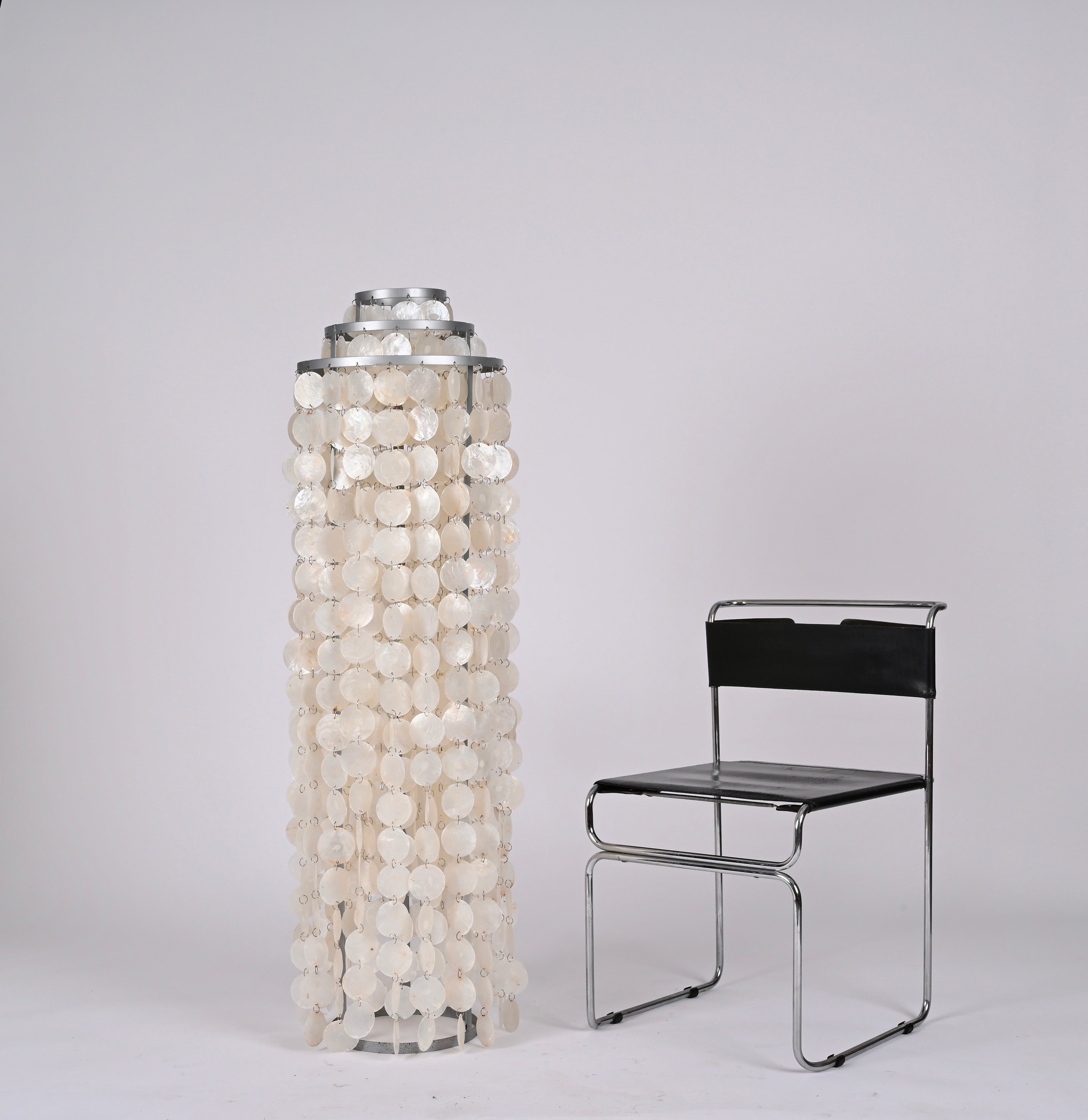 Verner Panton Fun 1 STM Shell Floor Lamp with Frame Aluminum Lighting, 1960s 1