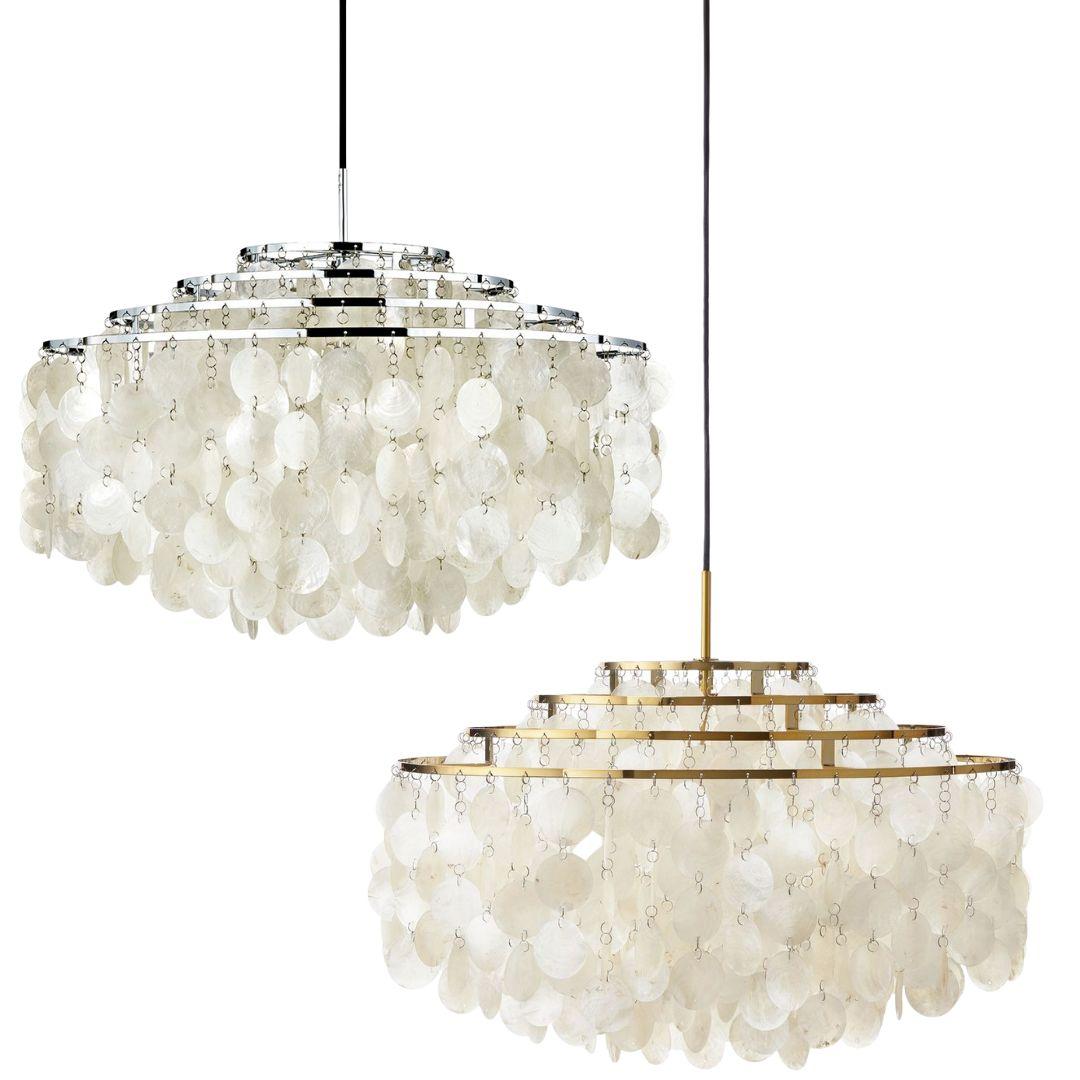 Lampada a sospensione 'Fun 10DM' di Verner Panton in conchiglie e ottone per Verpan In condizioni Nuovo in vendita a Glendale, CA