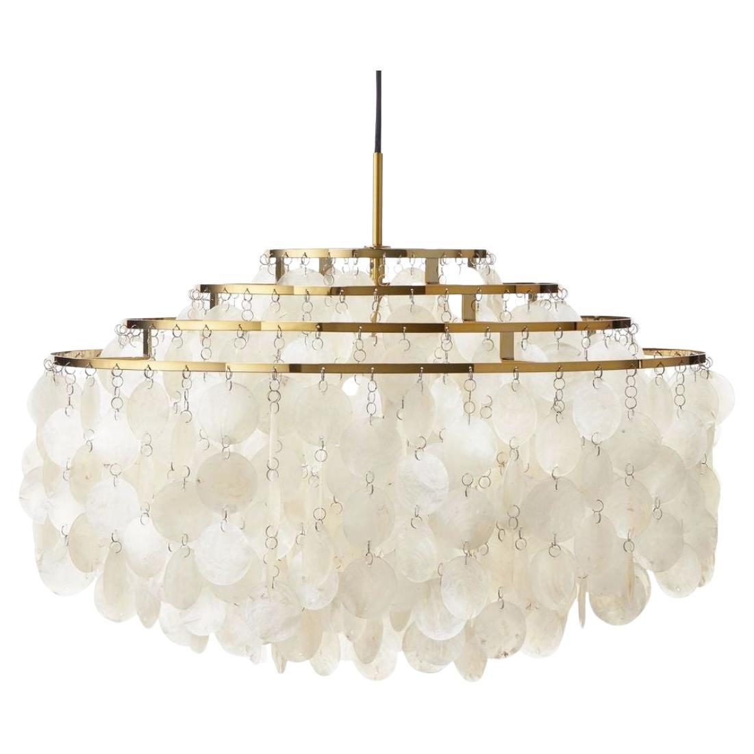 Verner Panton 'Fun 10DM' Pendant Lamp in Sea Shells and Brass for Verpan For Sale