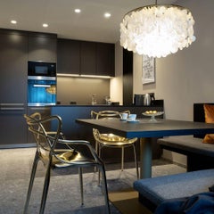 Verner Panton 'Fun 10DM' Pendant Lamp in Sea Shells and Chrome for Verpan