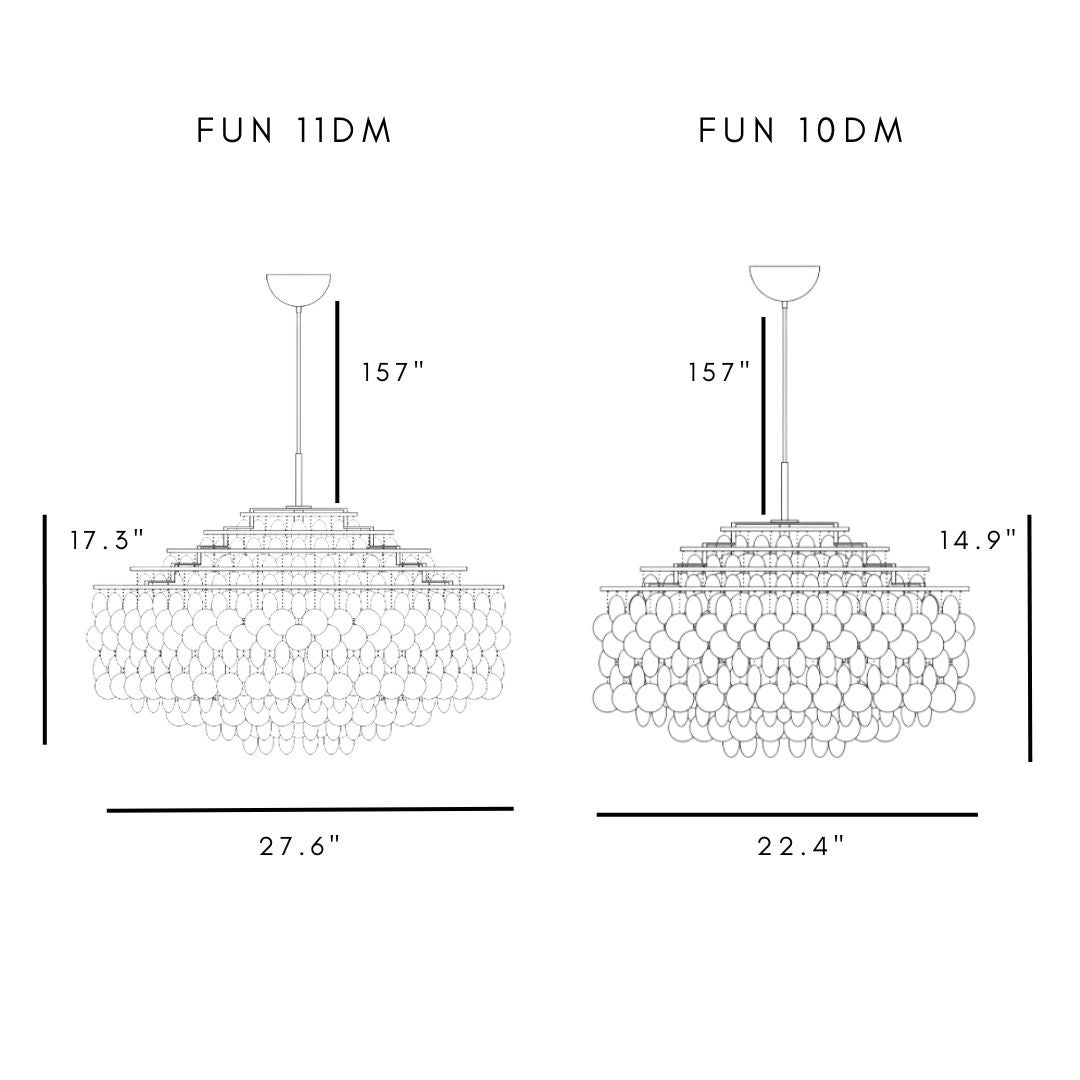 Placcato Lampada a sospensione 'Fun 10DM' di Verner Panton in conchiglie marine e cromo per Verpan in vendita
