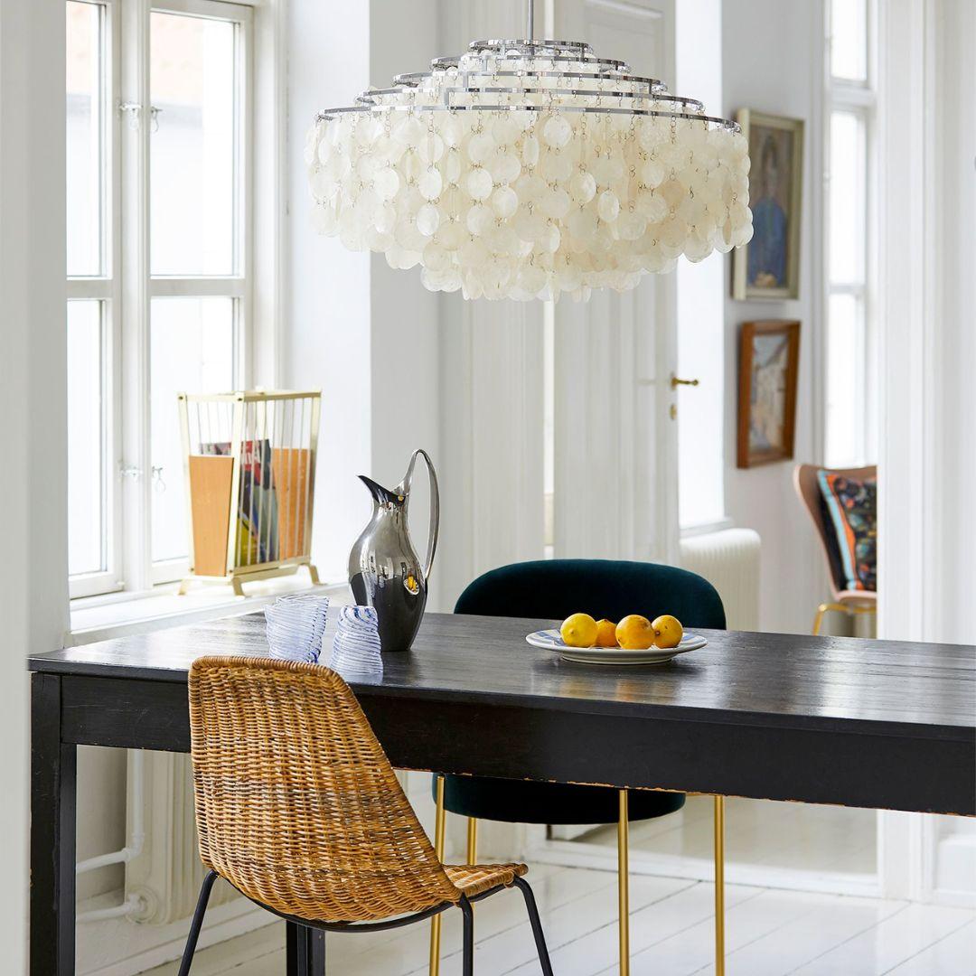 Lampada a sospensione 'Fun 11DM' di Verner Panton in conchiglie e ottone per Verpan in vendita 1