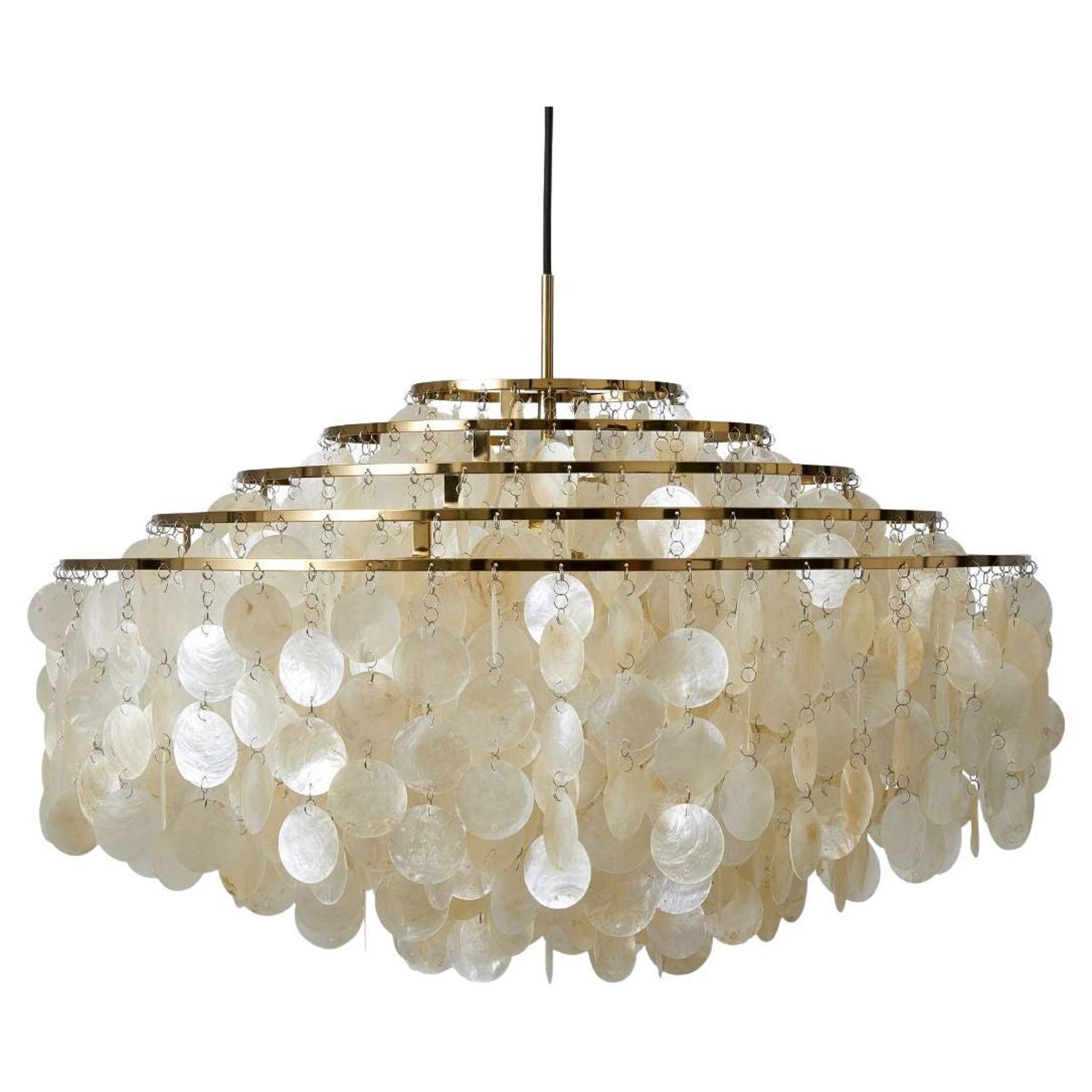 Fun 11DM Seashell Pendant Light with Brass Finish by Verner Panton For Sale  at 1stDibs