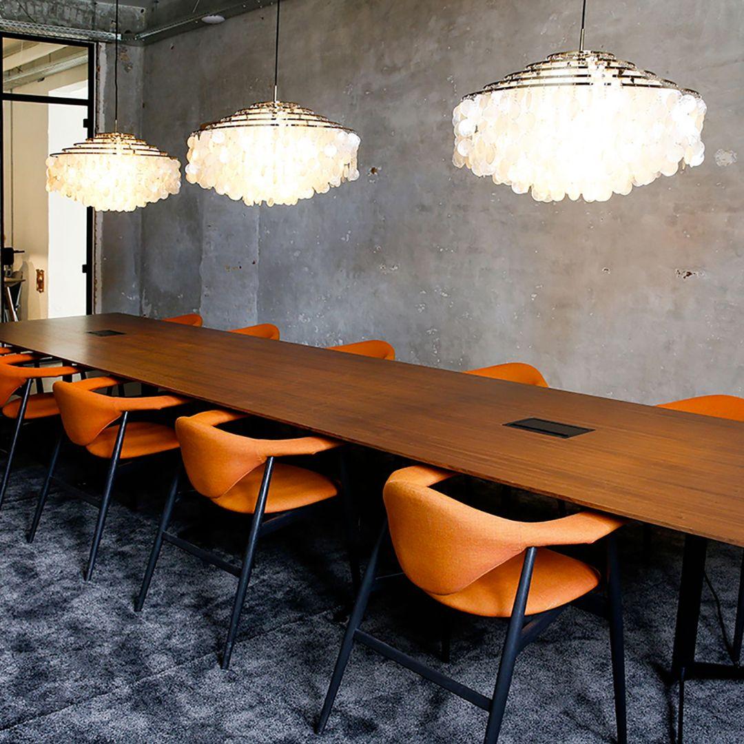 Placcato Lampada a sospensione 'Fun 11DM' di Verner Panton in conchiglie marine e cromo per Verpan in vendita