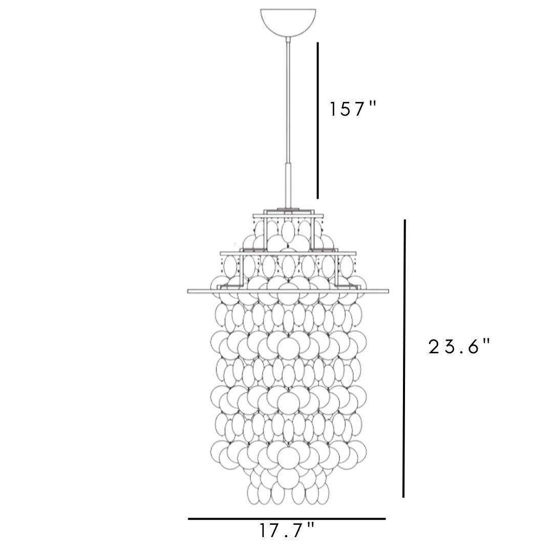 Danese Lampada a sospensione 'Fun 1DM' di Verner Panton in conchiglie marine e cromo per Verpan in vendita