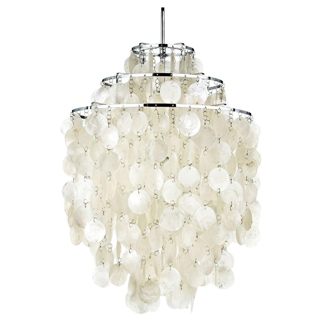 Verner Panton 'Fun 1DM' Pendant Lamp in Sea Shells and Chrome for Verpan