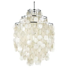 Verner Panton 'Fun 1DM' Pendant Lamp in Sea Shells and Chrome for Verpan