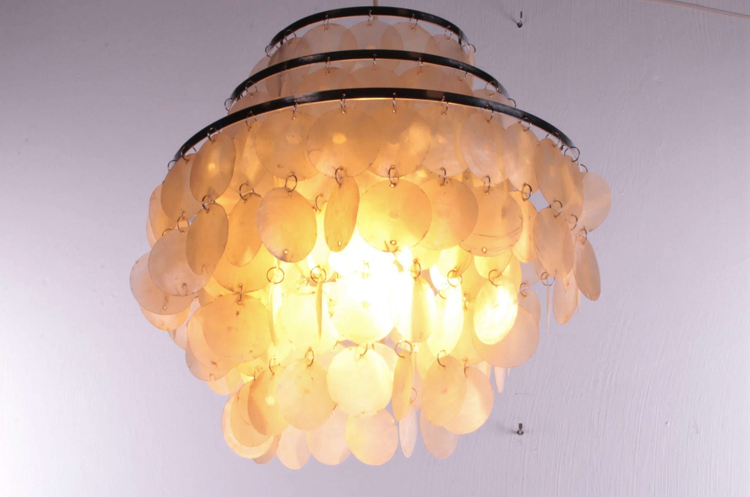 Organic Modern Verner Panton FUN 1DM Shell Pendant Lamp, 1960s
