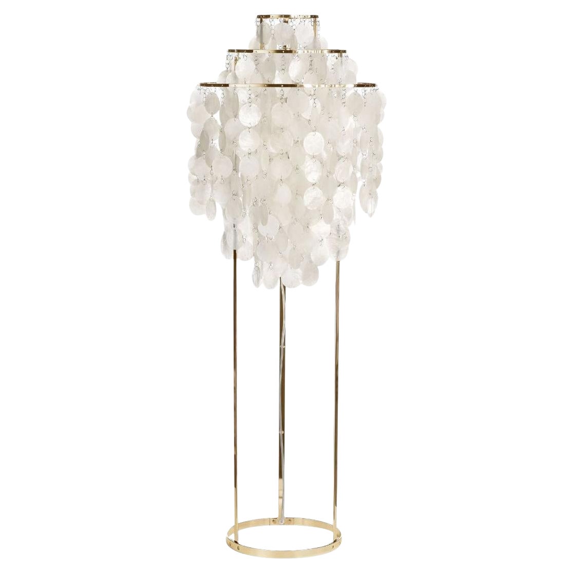 Verner Panton 'Fun 1STM' Floor Lamp in Sea Shells and Brass for Verpan