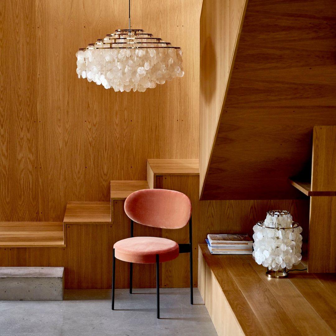 Lampada da terra 'Fun 1STM' di Verner Panton in conchiglie marine e cromo per Verpan in vendita 8