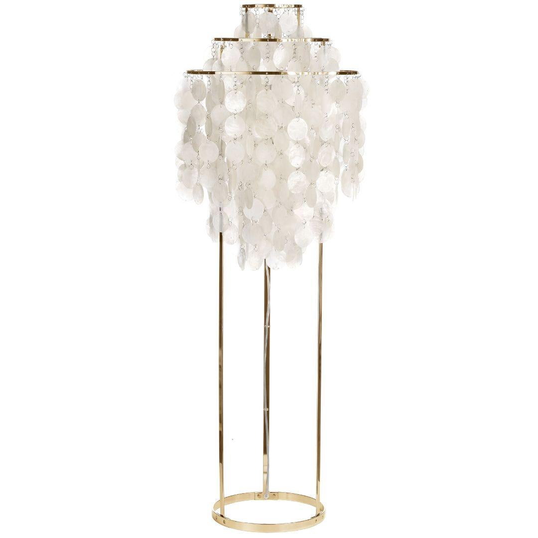Lampada da terra 'Fun 1STM' di Verner Panton in conchiglie marine e cromo per Verpan in vendita 11