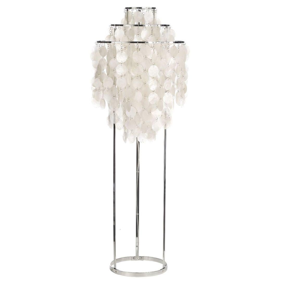 Verner Panton 'Fun 1STM' Floor Lamp in Sea Shells and Chrome for Verpan In New Condition For Sale In Glendale, CA