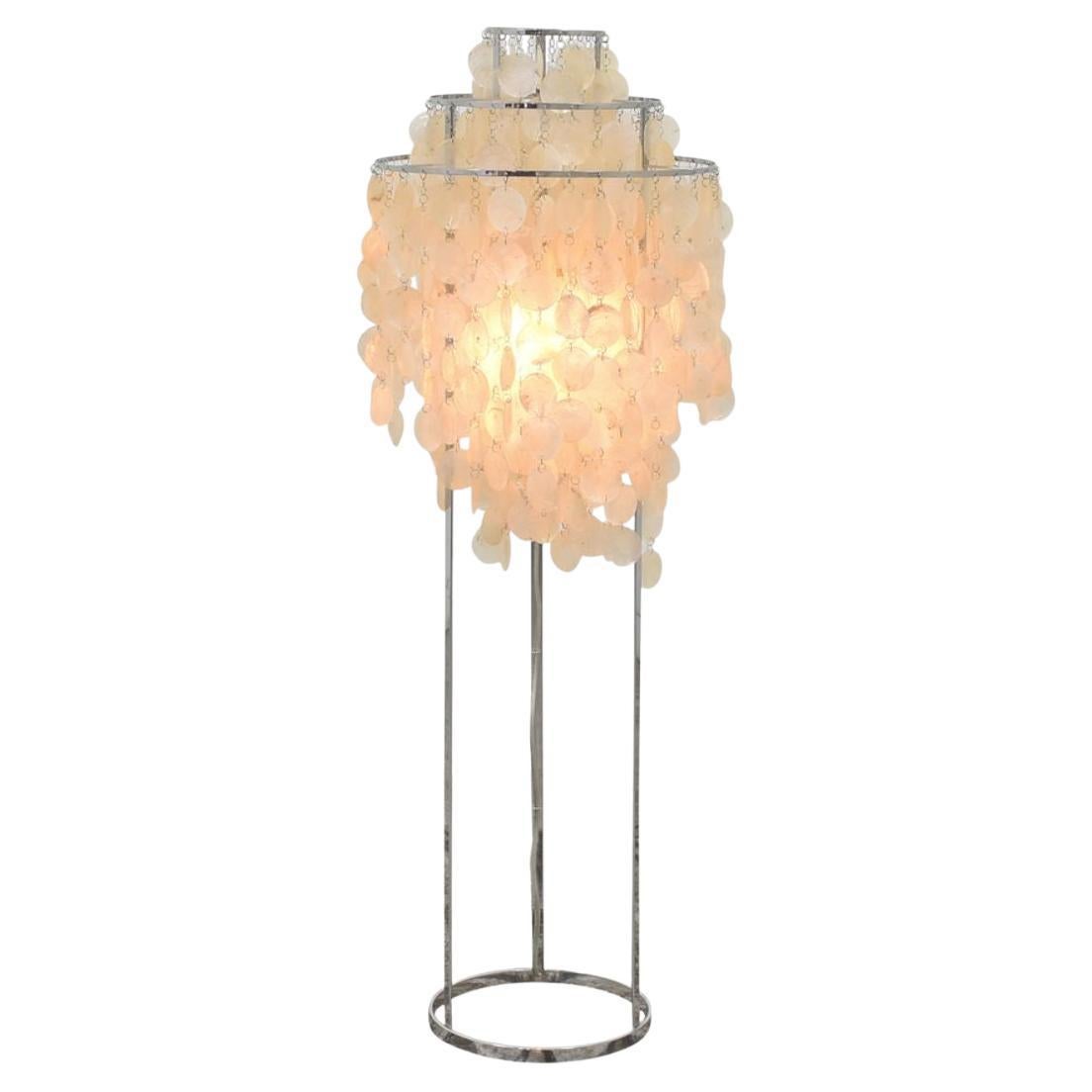 Verner Panton 'Fun 1STM' Floor Lamp in Sea Shells and Chrome for Verpan