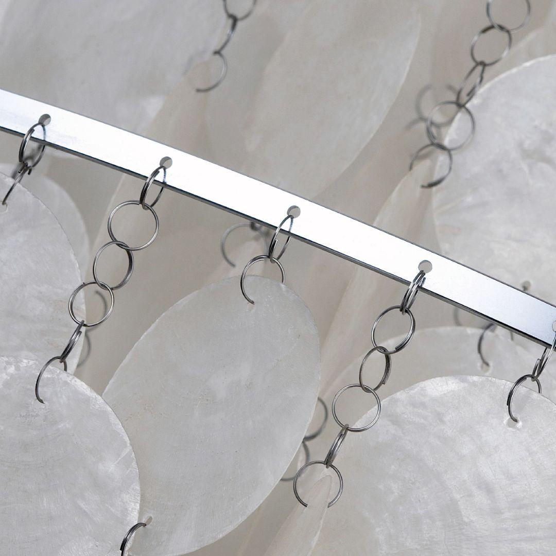 Mid-Century Modern Verner Panton 'Fun 2DM' Pendant Lamp in Sea Shells and Chrome for Verpan For Sale