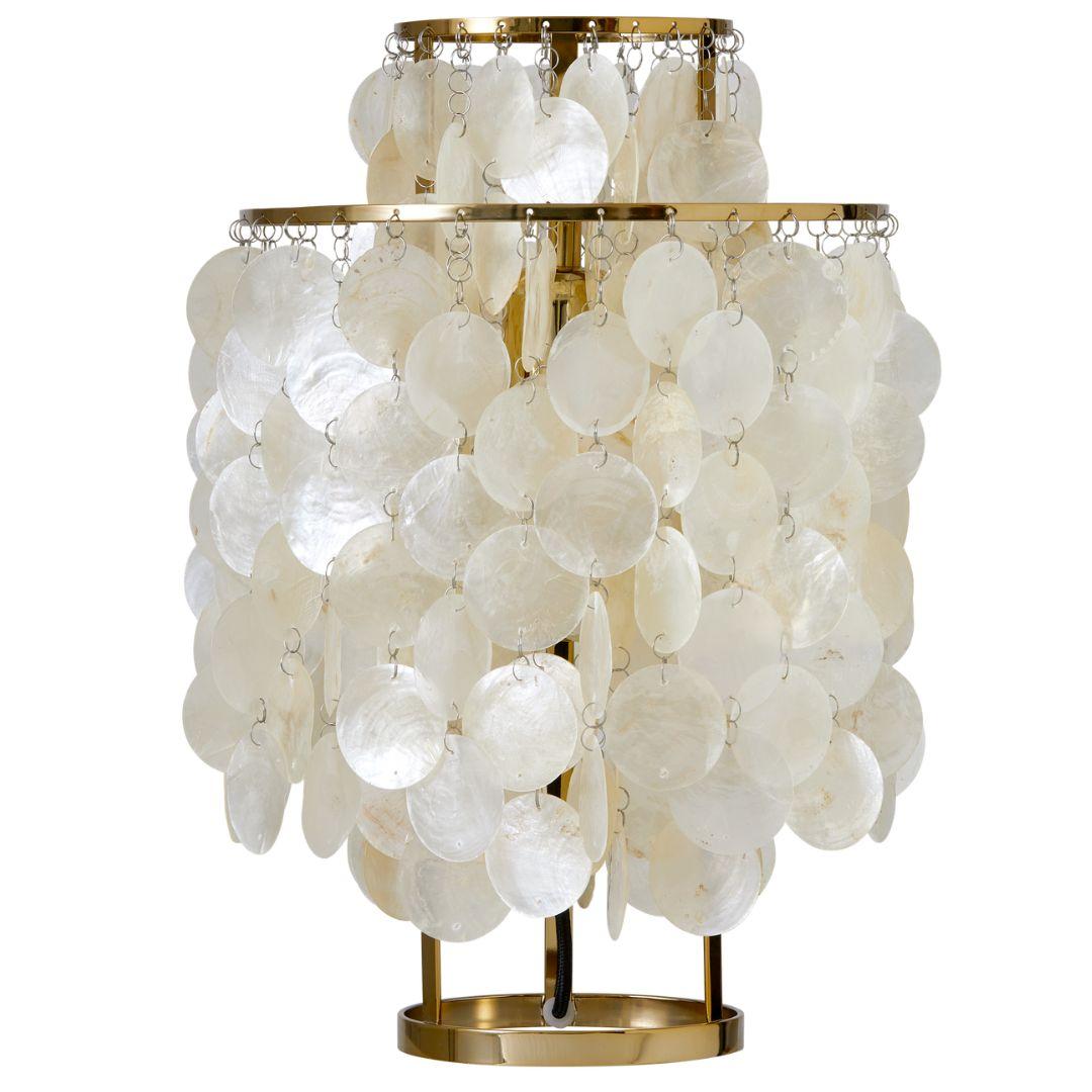 Verner Panton 'Fun 2TM' Table Lamp in Sea Shells and Chrome for Verpan For Sale 2