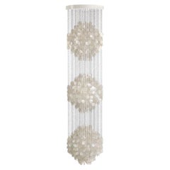 Verner Panton 'Fun 3DM' Chandelier Lamp in Sea Shells and Wood for Verpan